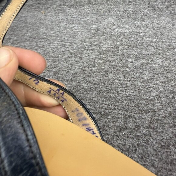 ✅VTG Fashion Craft Heels Womens 7.5 2A/4A Blue Leather Ankle Strap✅Nostalgia USA - Picture 5 of 14